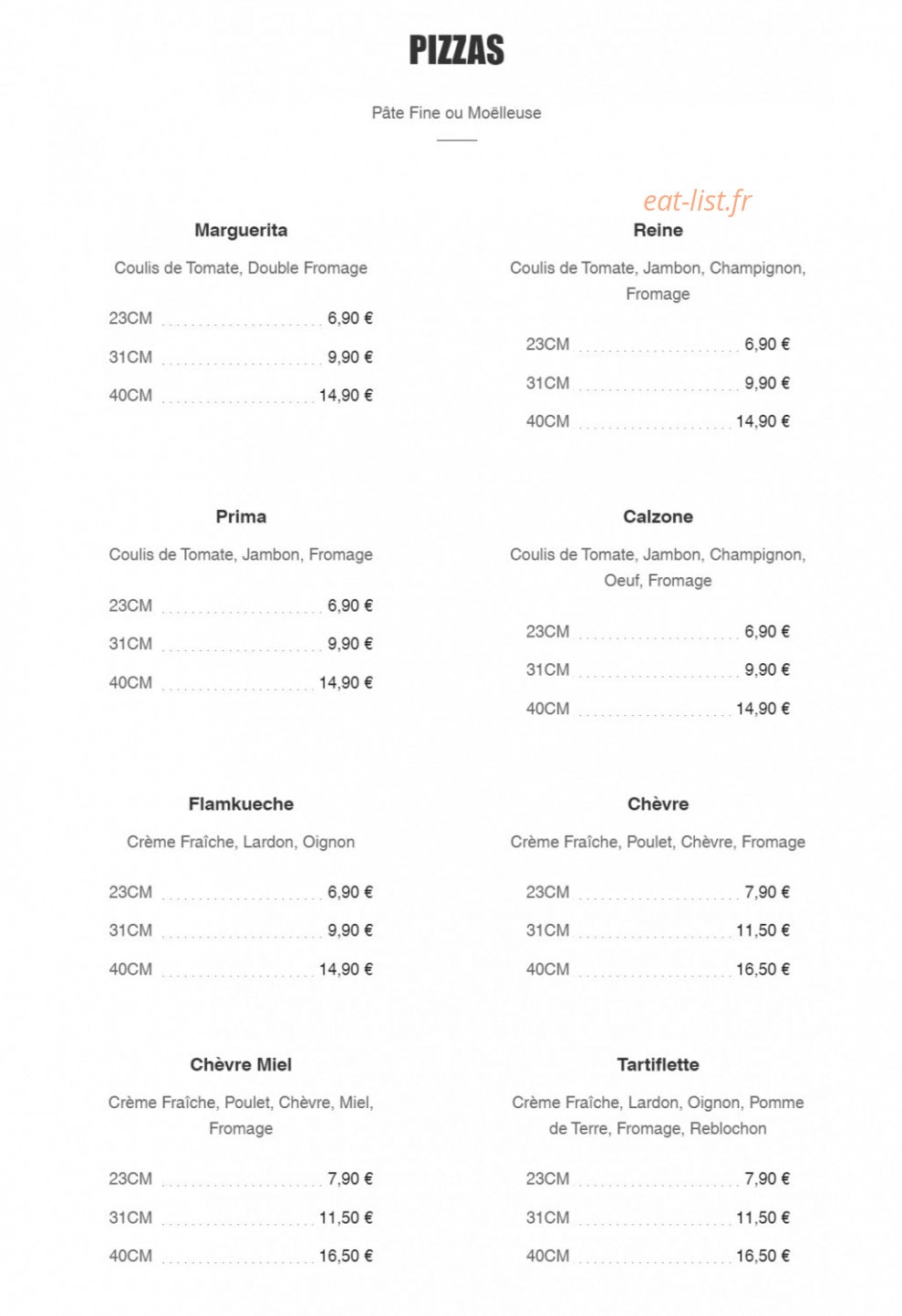 Pizz'Eli — carte page 3
