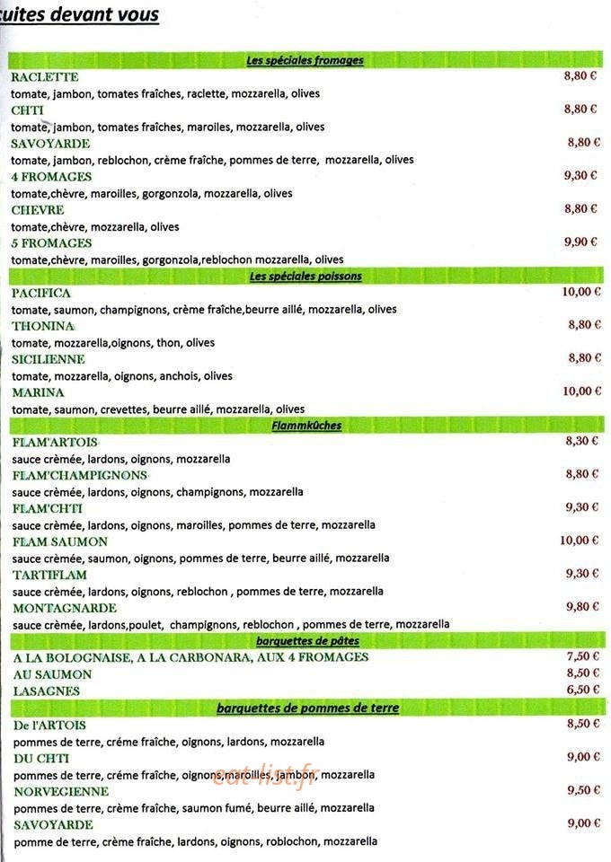 Pizza Fredo — carte page 3