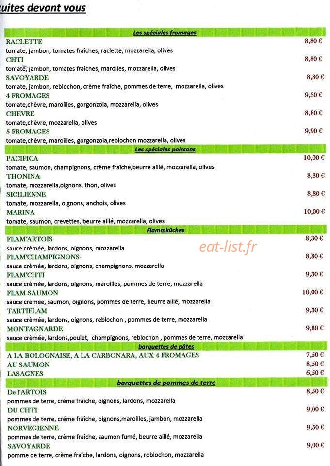 Pizza Fredo — carte page 3