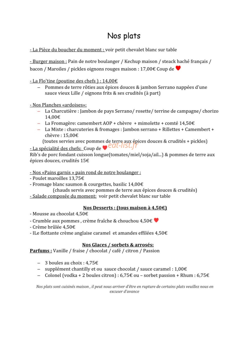 Chez Flo et Stef — carte page 3