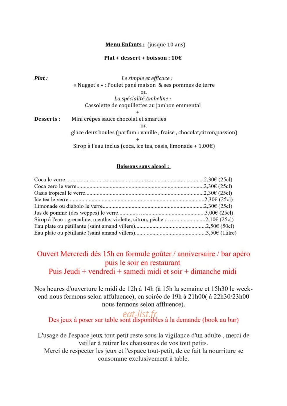 Chez Flo et Stef — carte page 2