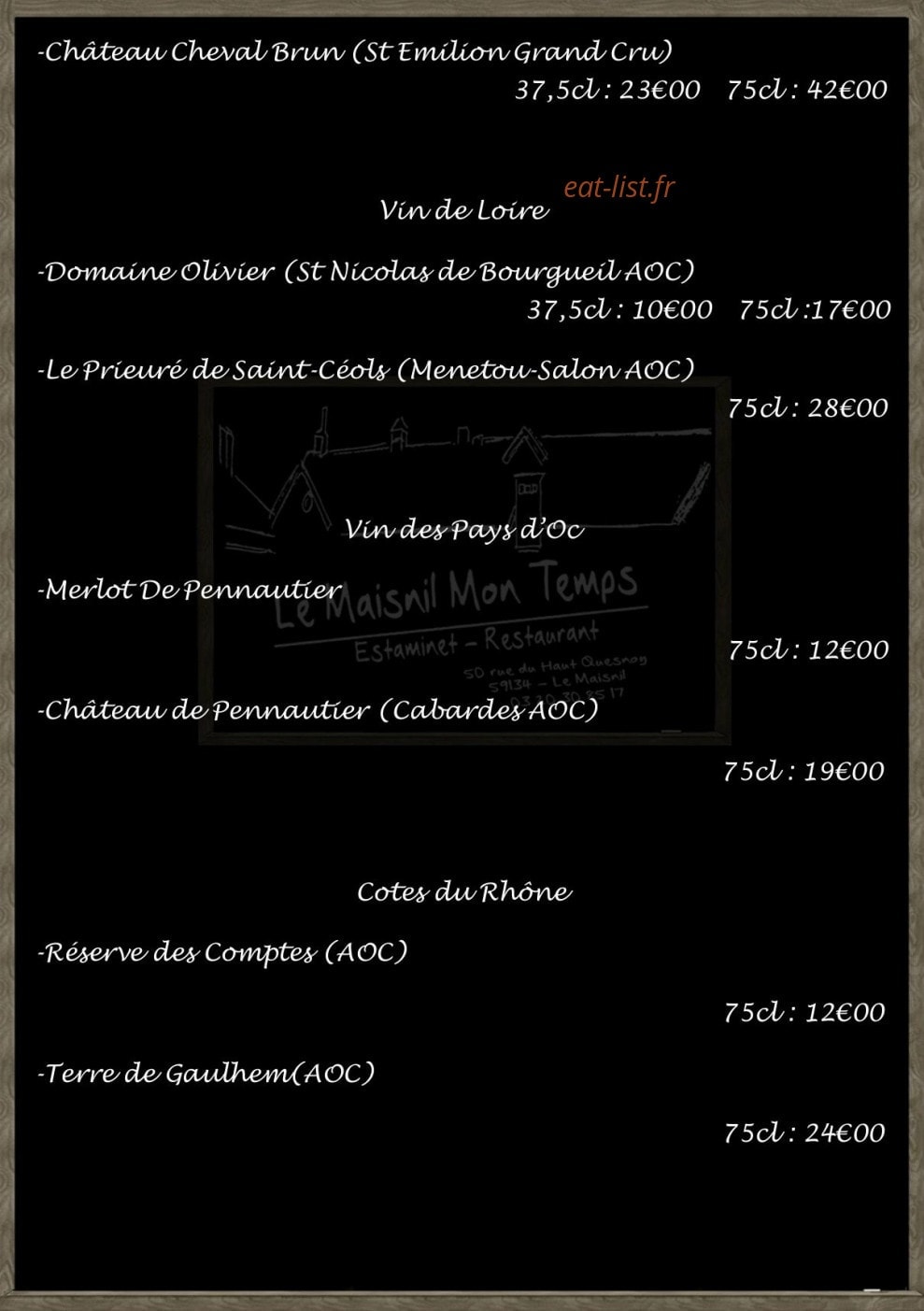 Le Maisnil Mon Temps — carte page 2