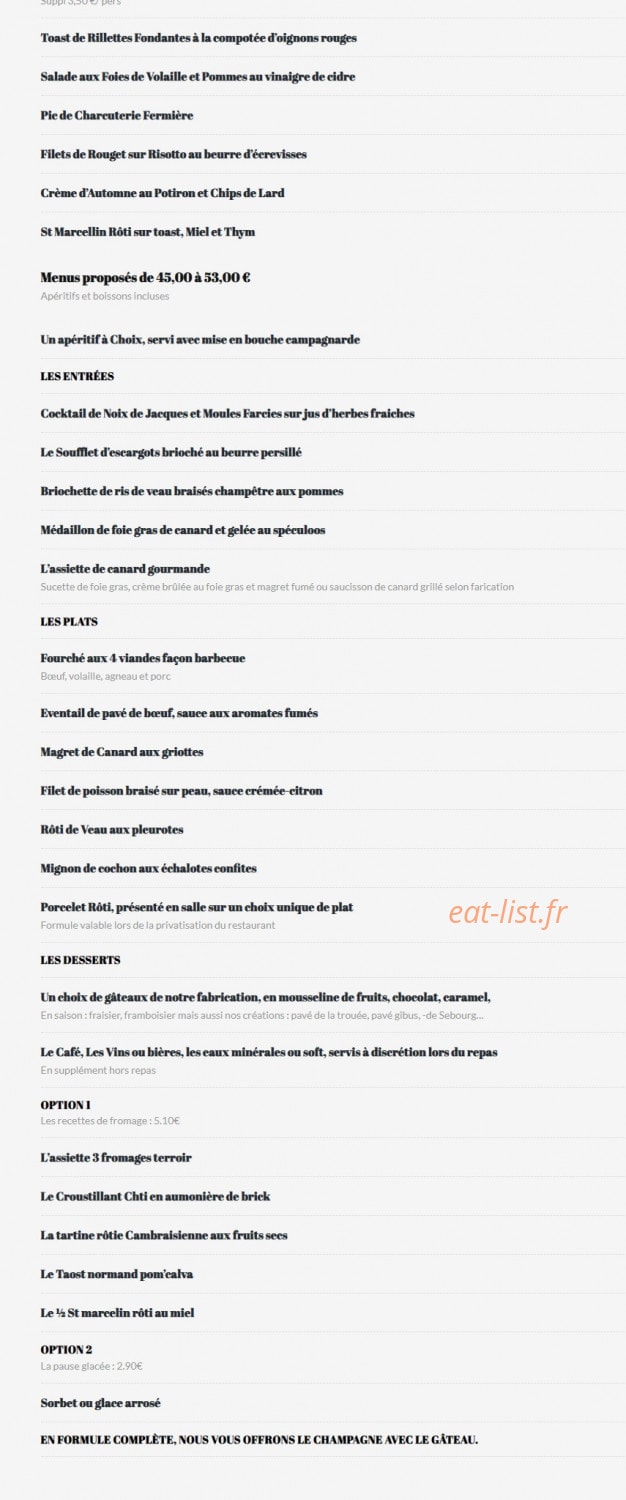 Au Chaudron de Céline — carte page 6