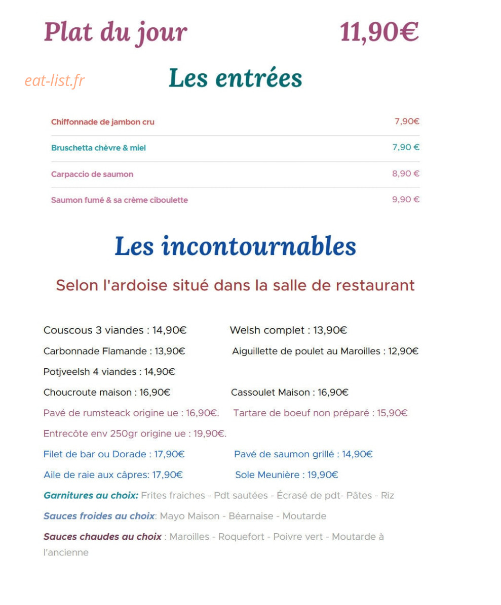 Le Comptoir des Gourmets — carte page 1