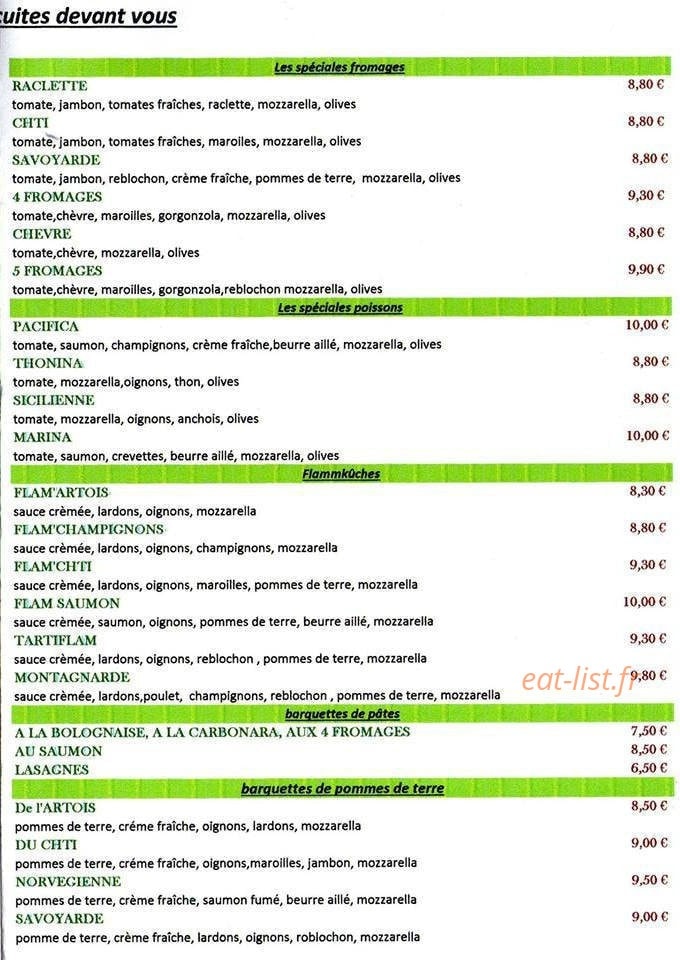 Pizza Fredo — carte page 3