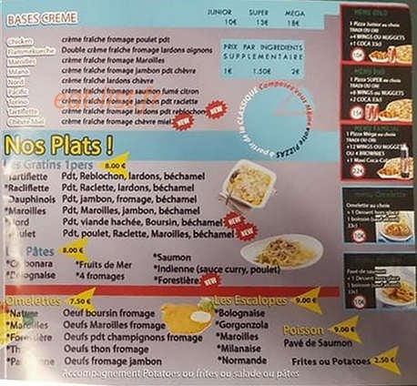 Nord Pizza — carte page 2