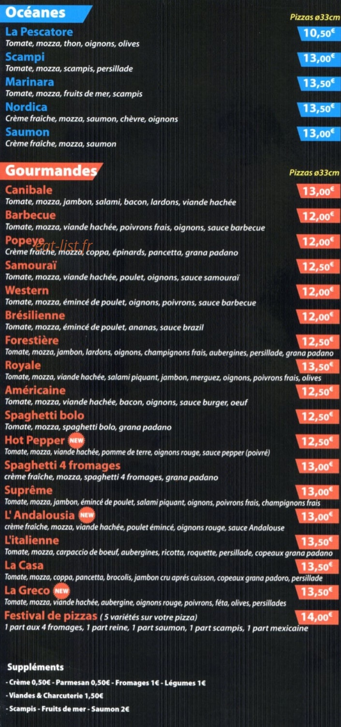 Casa Della Pizza — carte page 3
