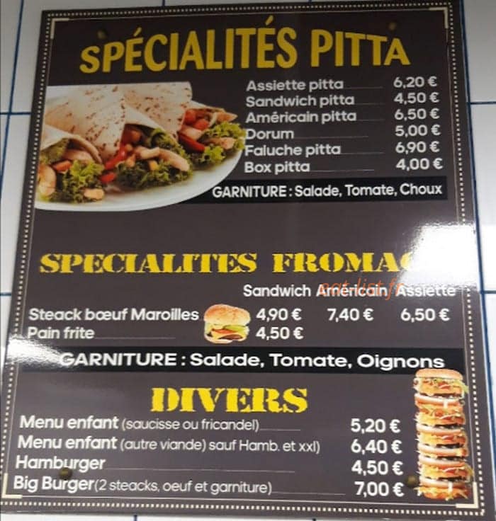 Chez Fred — carte page 1