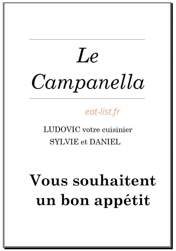 Le Campanella — carte page 1
