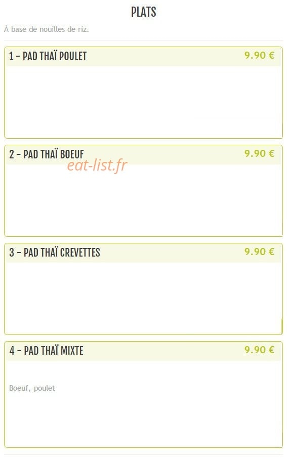 Allo Pad Thaï — carte page 3