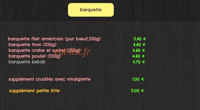 Friterie des chefs — carte page 4