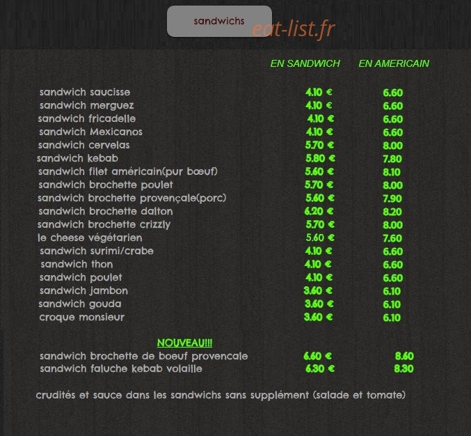 Friterie des chefs — carte page 3