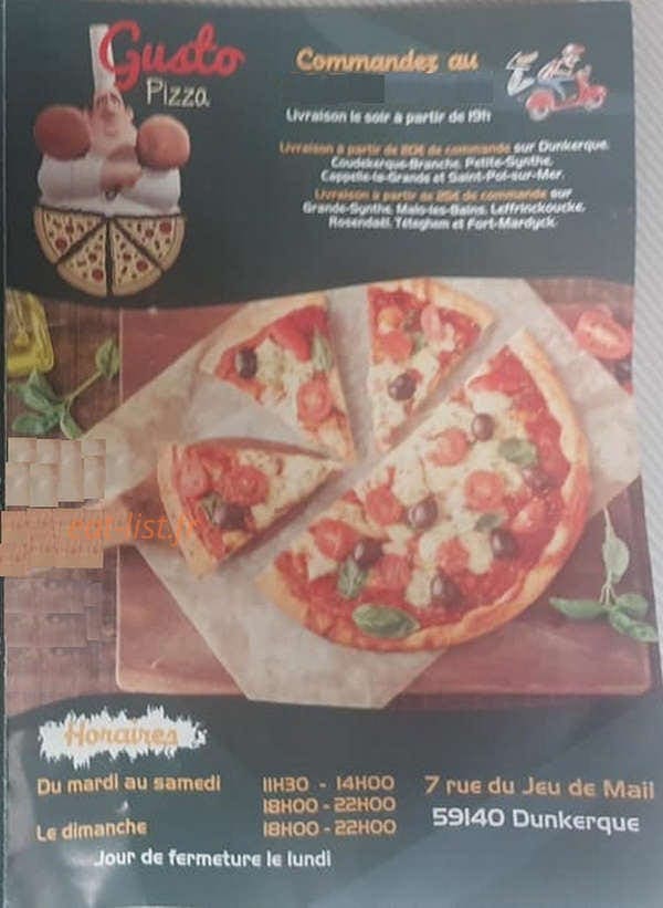 Bfc pizza gusto — carte page 1
