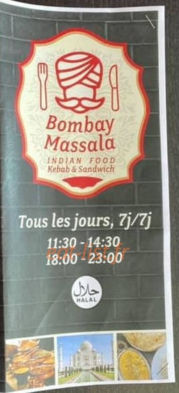 Bombay Massala — carte page 1