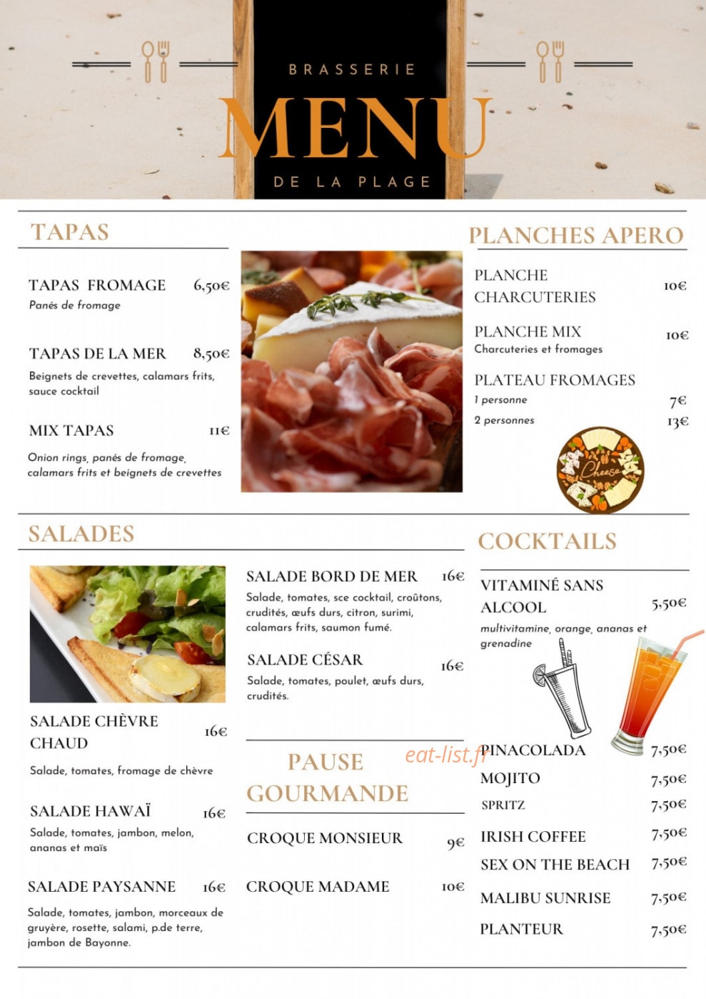 Brasserie de la plage — carte page 2
