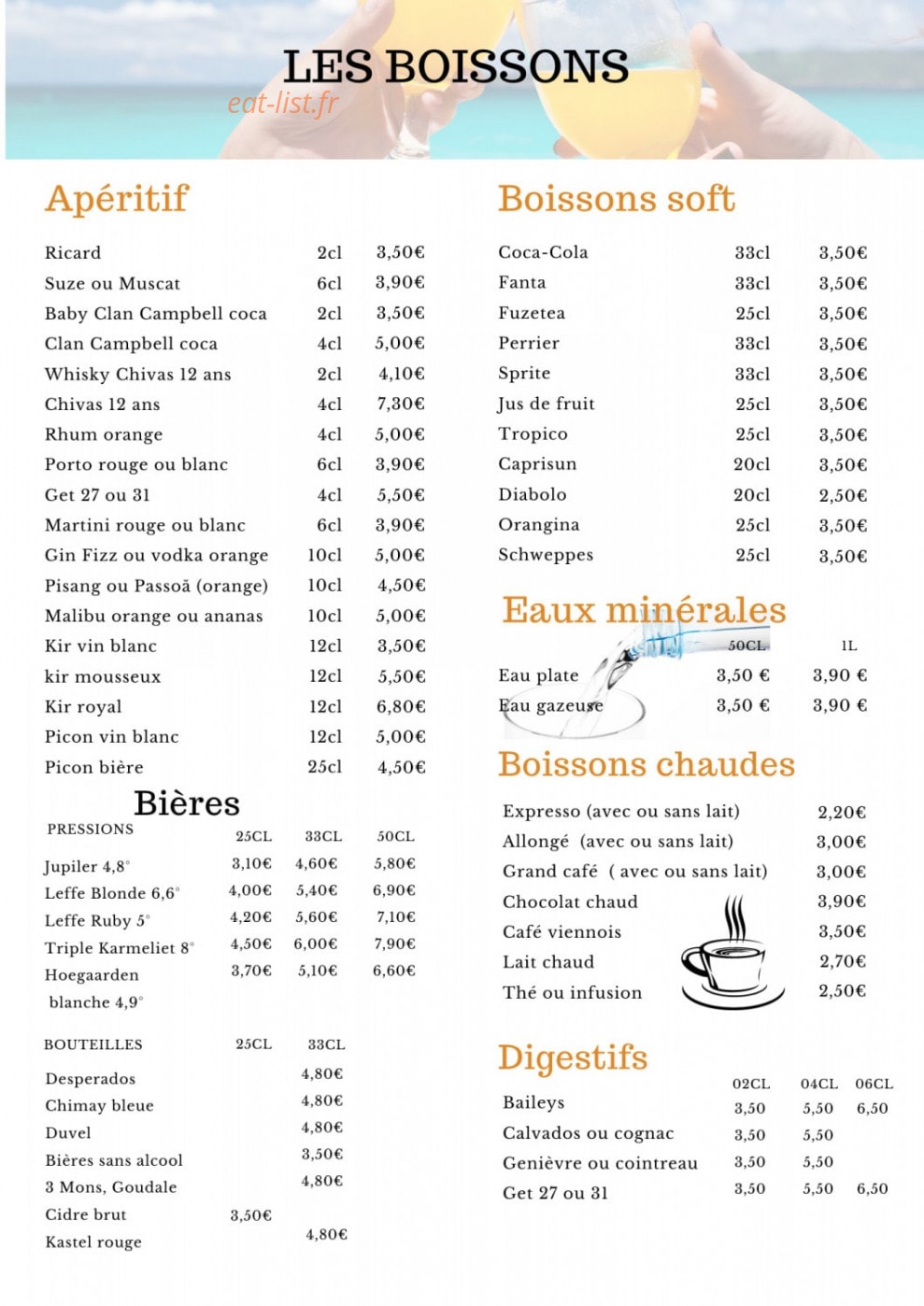 Brasserie de la plage — carte page 3
