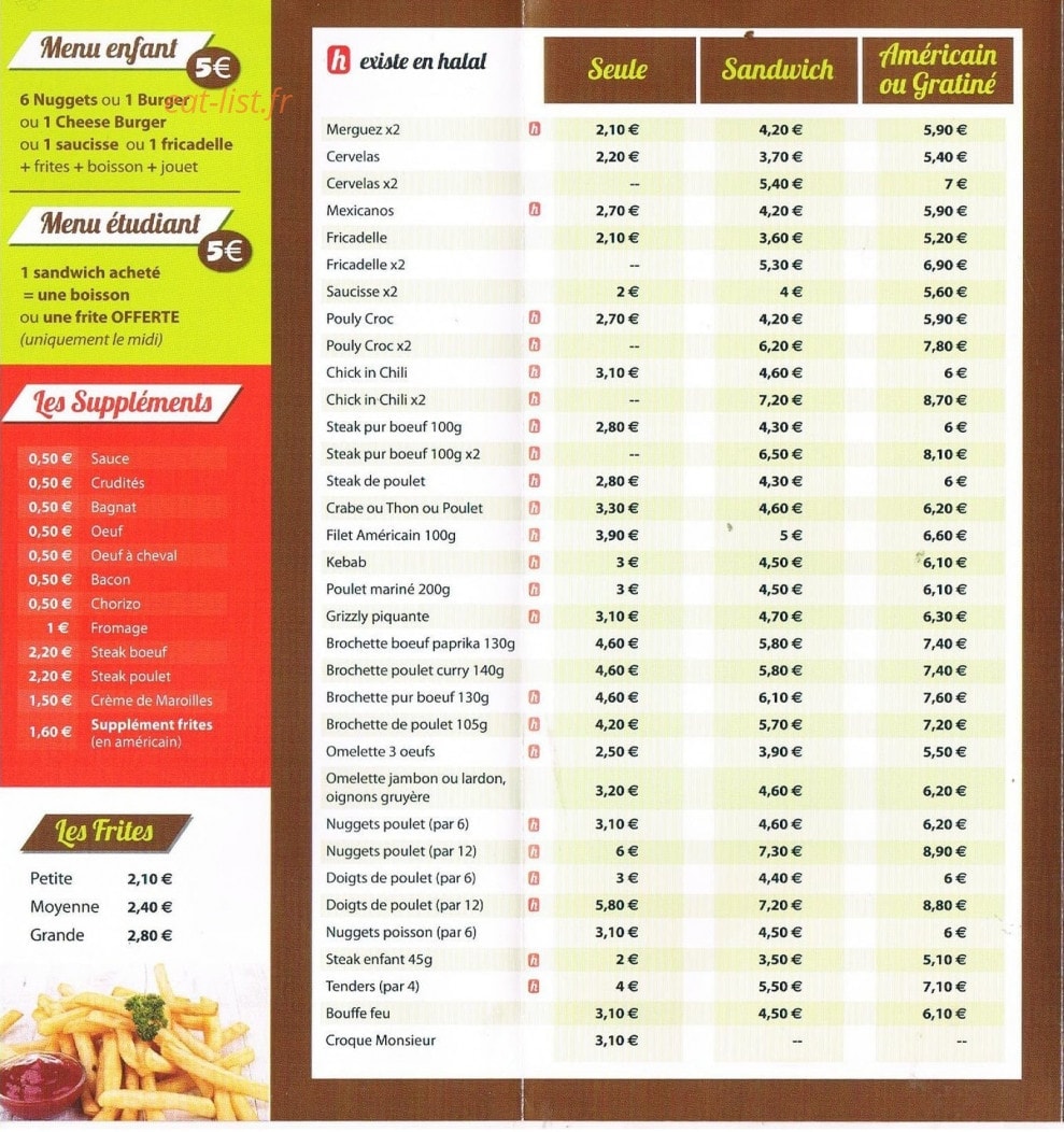 Delice frites — carte page 5