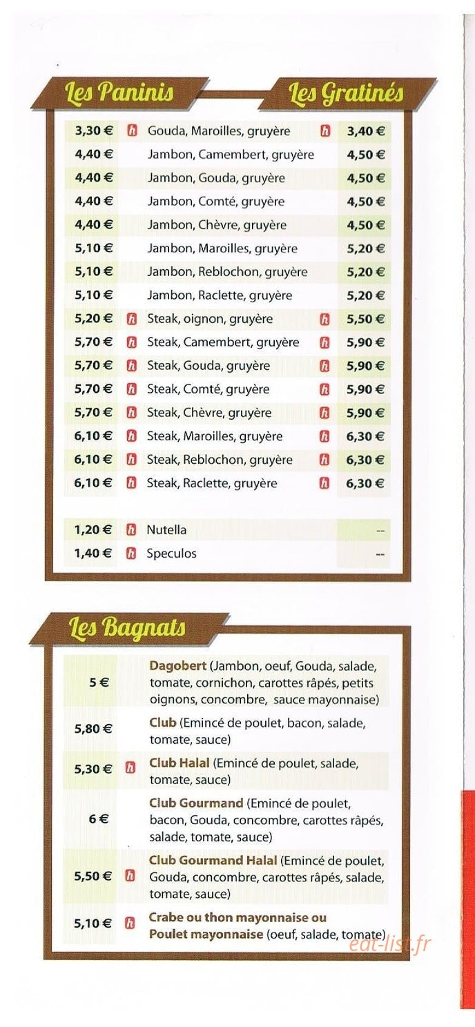 Delice frites — carte page 3