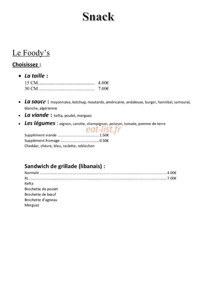 Foody's — carte page 7