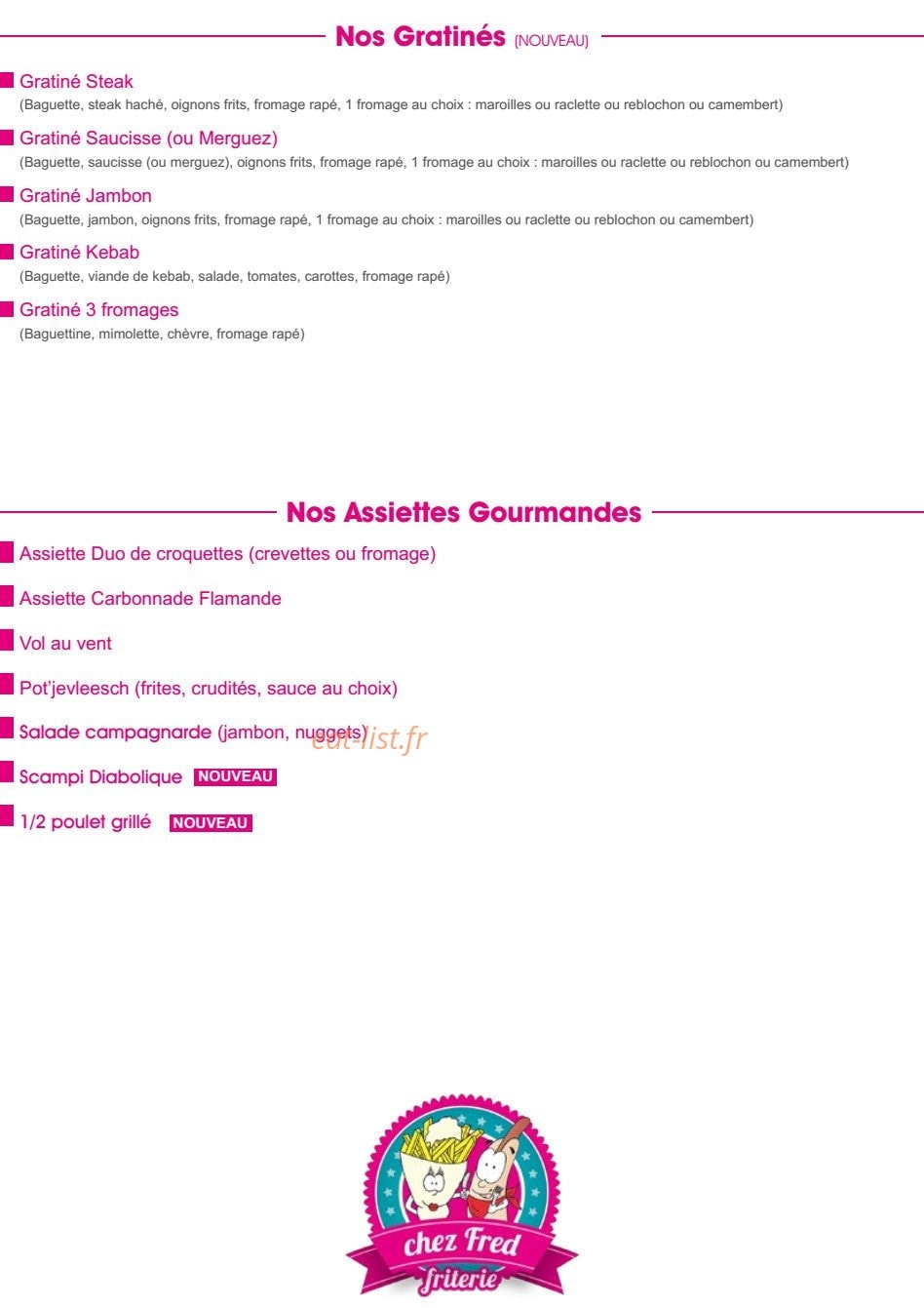 Friterie Chez Fred — carte page 3