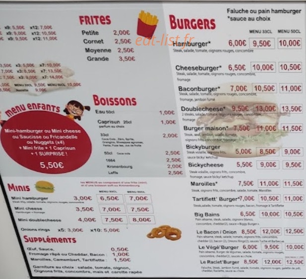 Friterie des Bains — carte page 2
