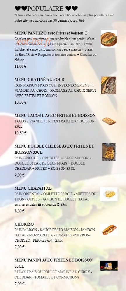 Gourmandises dk — carte page 2