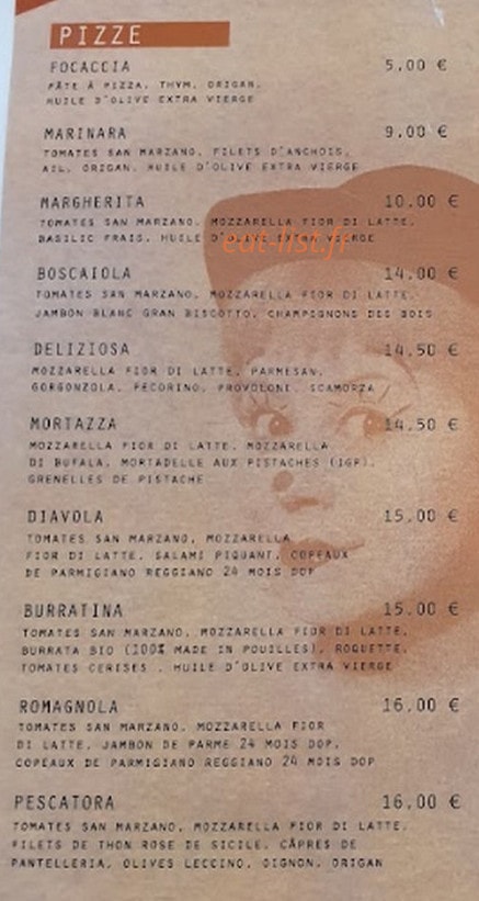 Grazie la pizzeria — carte page 1