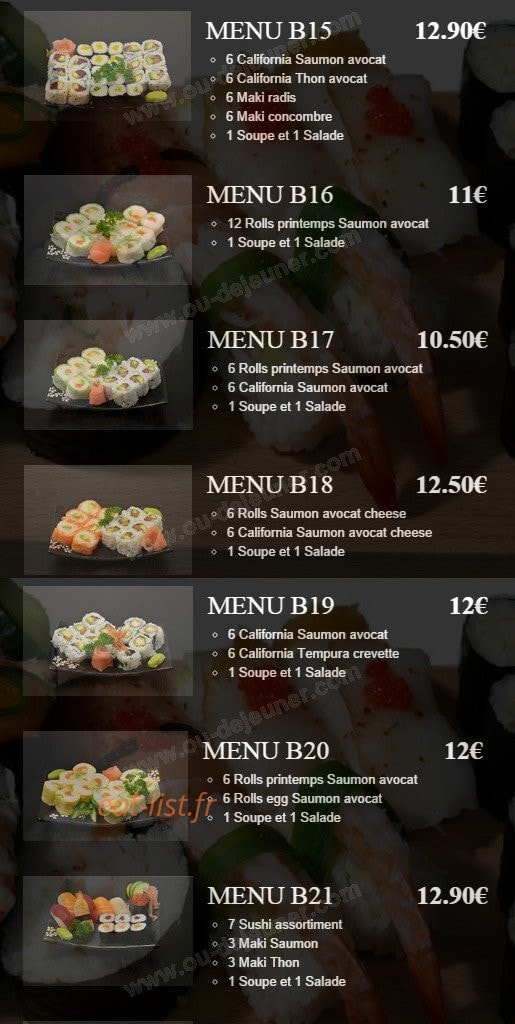 He's Sushi — carte page 3
