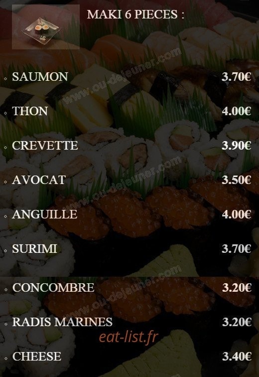 He's Sushi — carte page 10