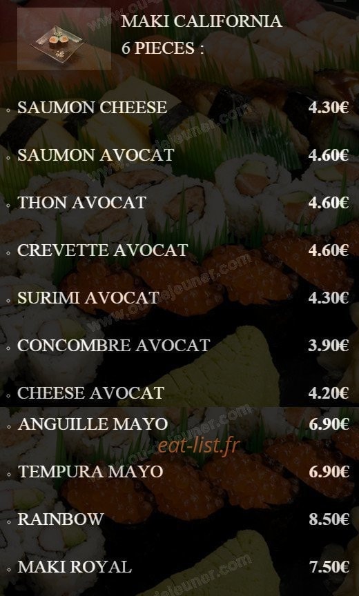 He's Sushi — carte page 12