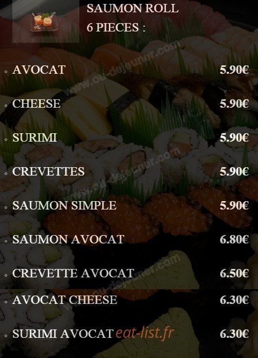 He's Sushi — carte page 14