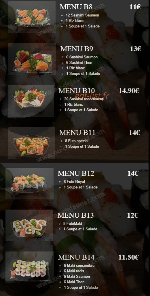 He's Sushi — carte page 2