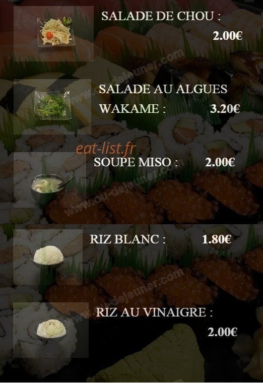 He's Sushi — carte page 7