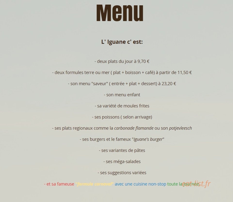 L'iguane — carte page 1