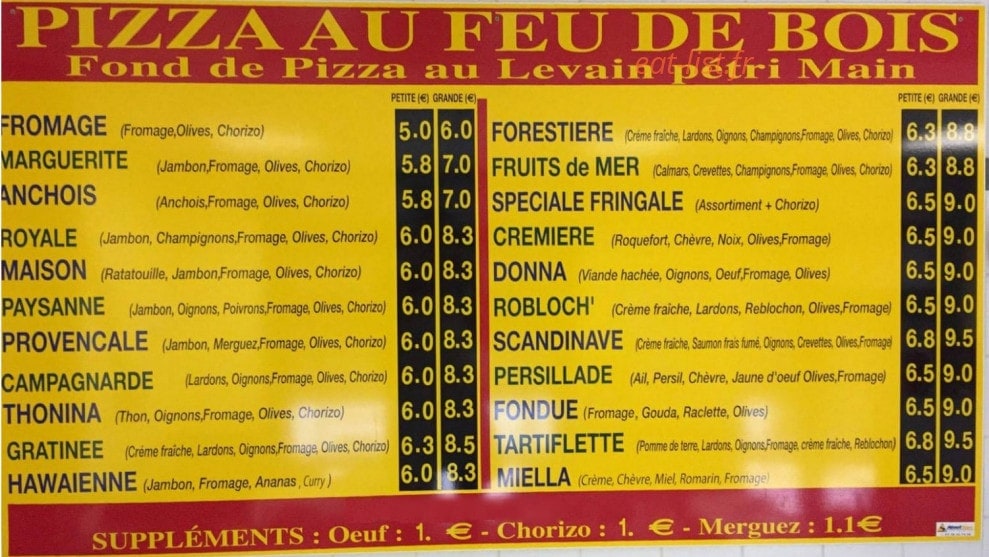 La Fringale 2 — carte page 1