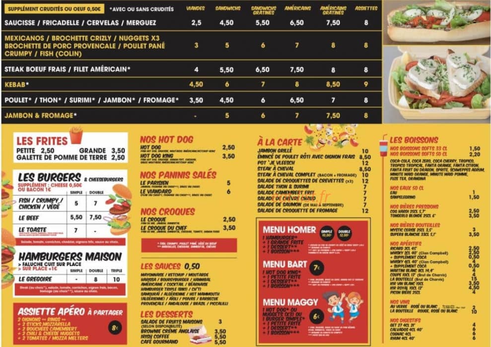 La Frite rit — carte page 1