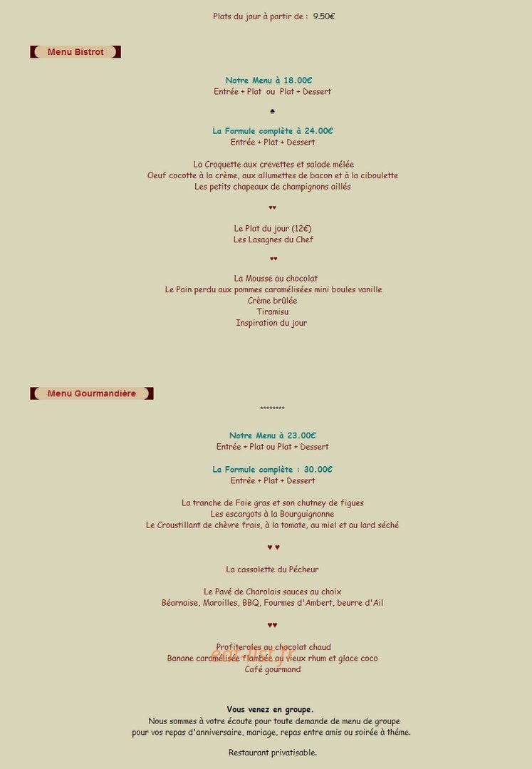 La Gourmandiere — carte page 6