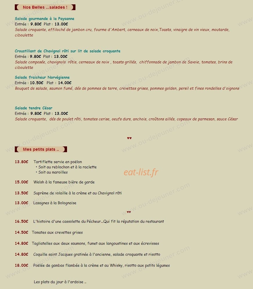 La Gourmandiere — carte page 2