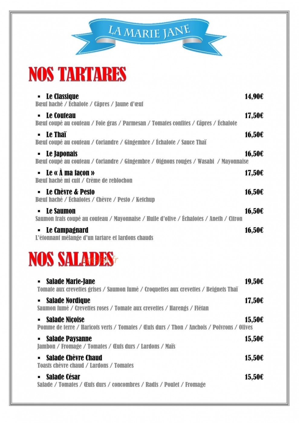 La Marie Jane — carte page 1