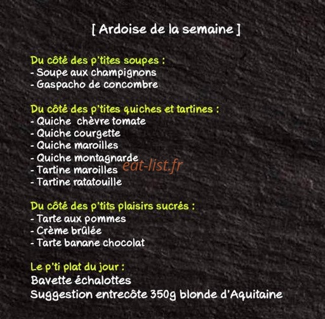 La P'tite Tablée — carte page 1