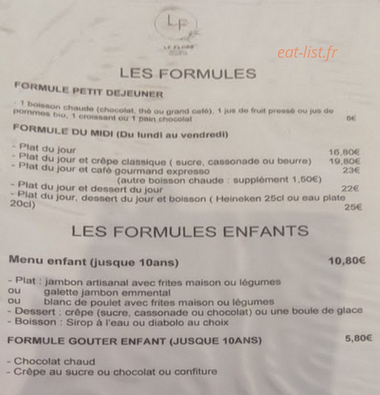 Le Flore — carte page 1