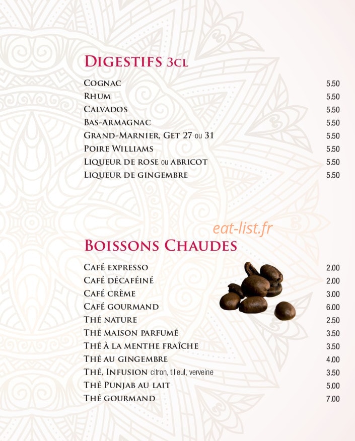 Restaurant Punjab — carte page 6
