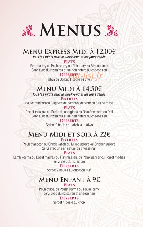 Restaurant Punjab — carte page 7