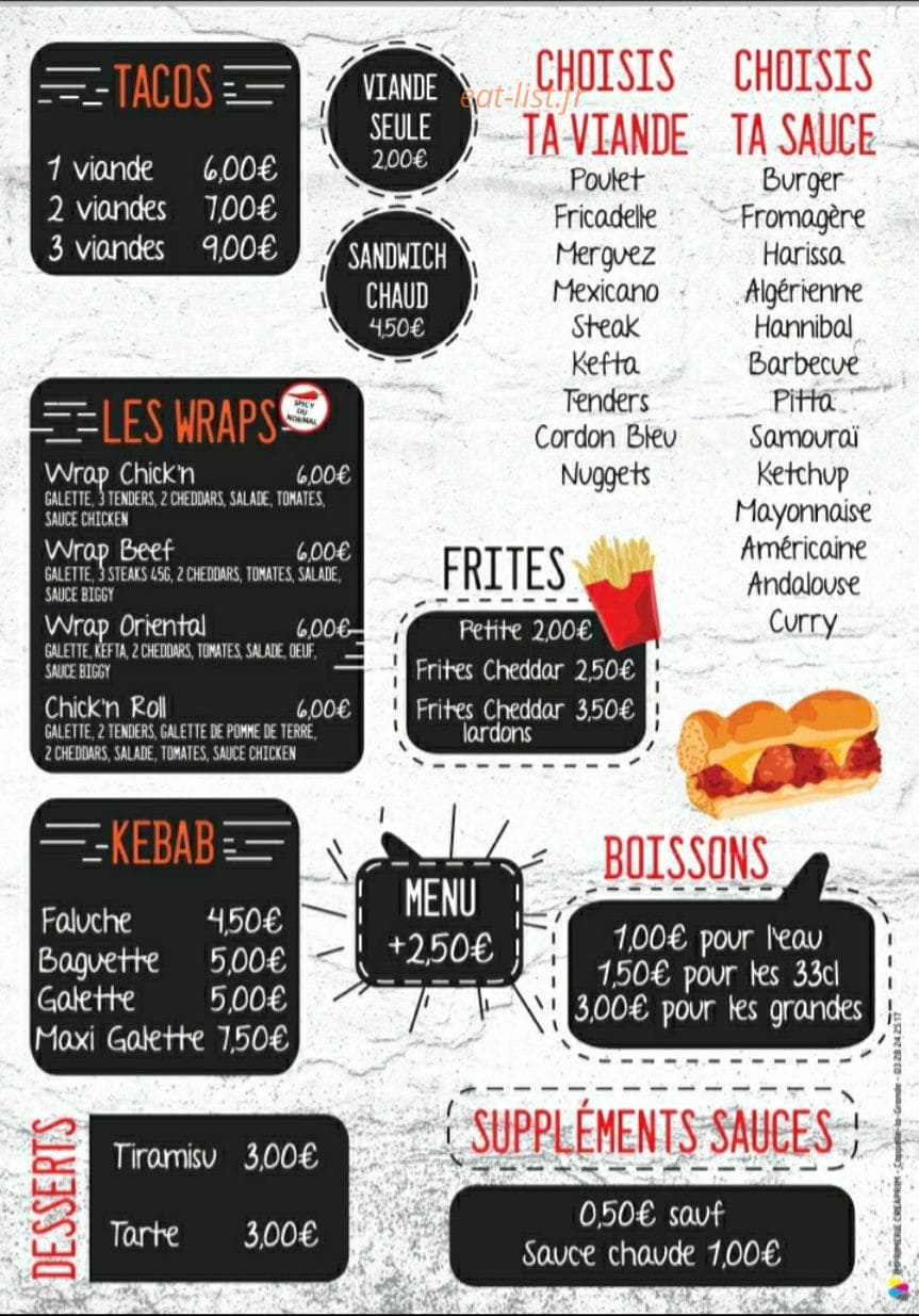Street food — carte page 1