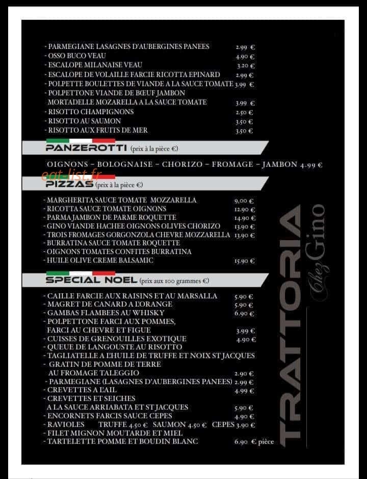 Trattoria Chez Gino — carte page 2