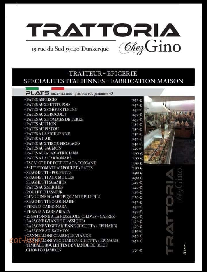 Trattoria Chez Gino — carte page 1