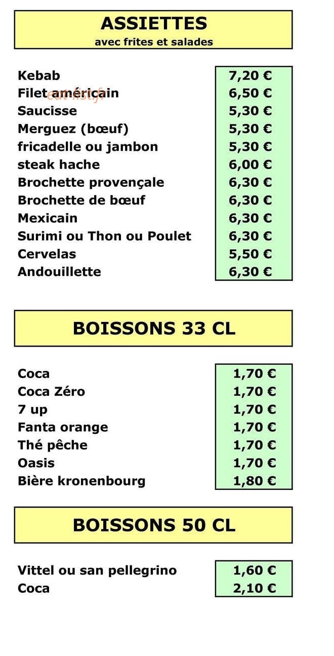 Friterie d'Iwuy — carte page 3
