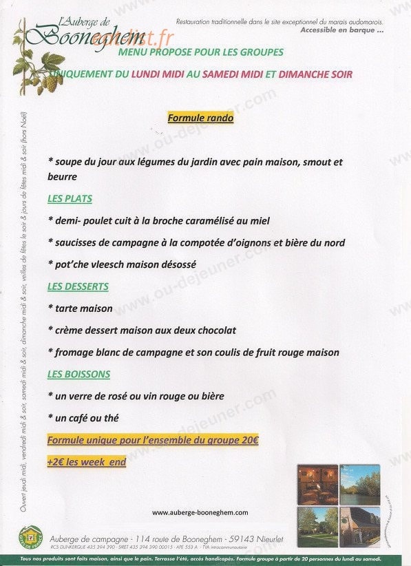 Auberge De Booneghem — carte page 5