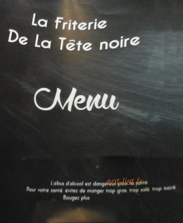 Friterie de la tête noire — carte page 1