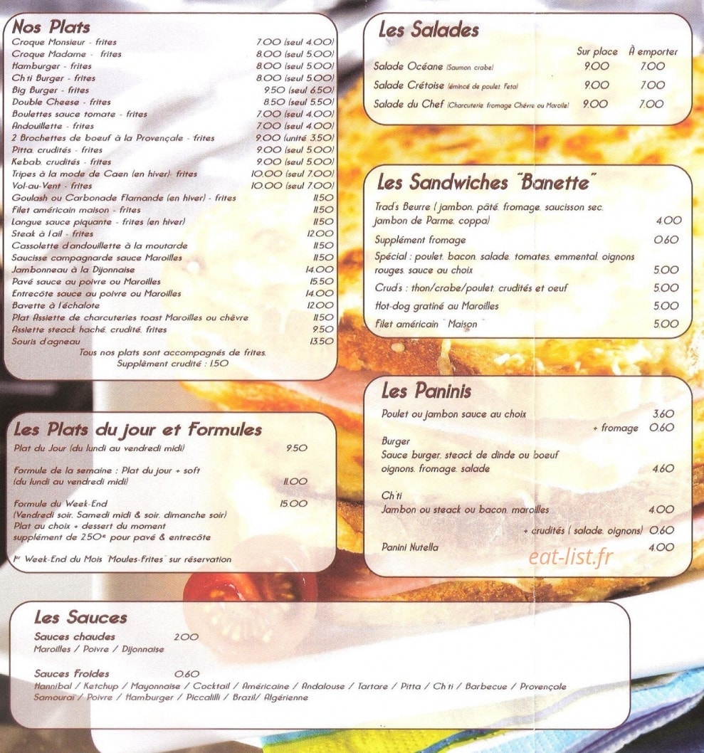 Friterie de la tête noire — carte page 3